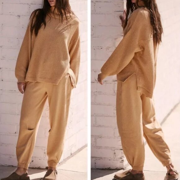 Free People Sweaters - ✨ SALE✨  Free People Hailee Turtleneck Knit Set - Mustard Sunset Yellow Tan